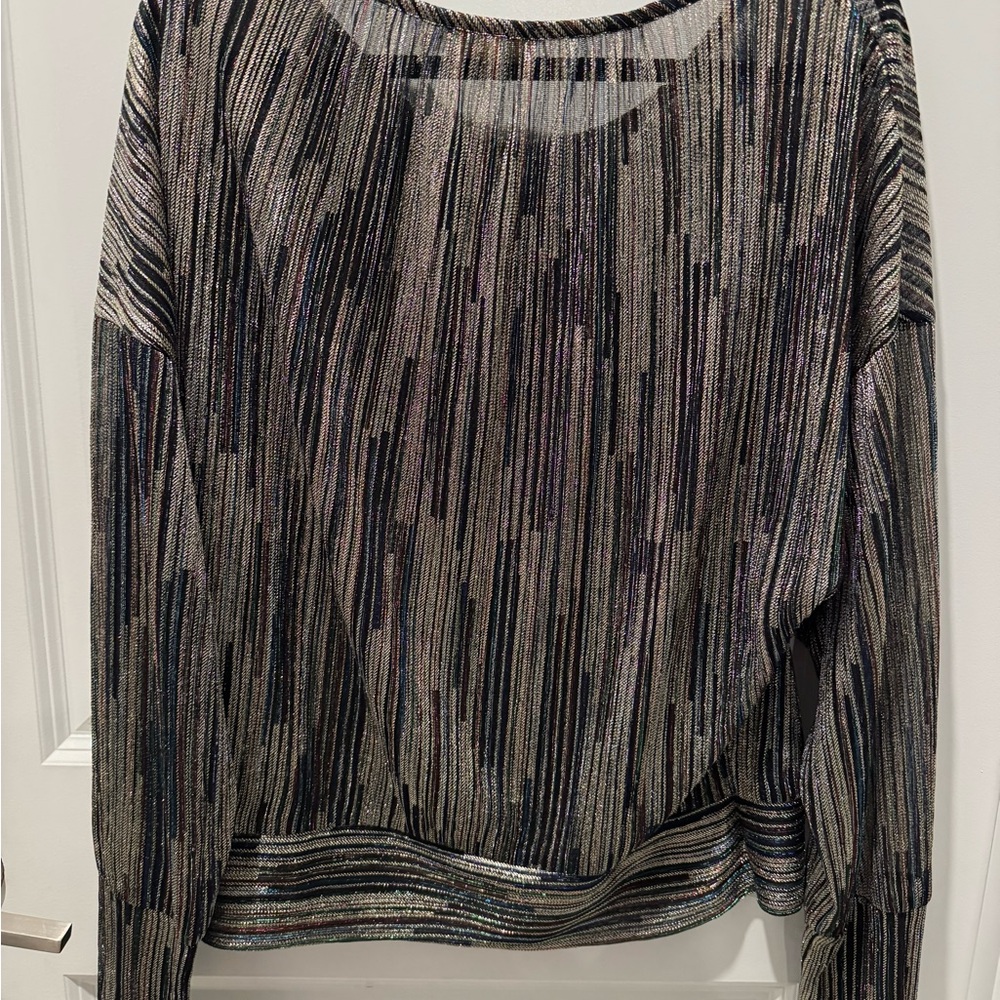 Ramy Brook Metallic Striped Blouse - Picture 4 of 6